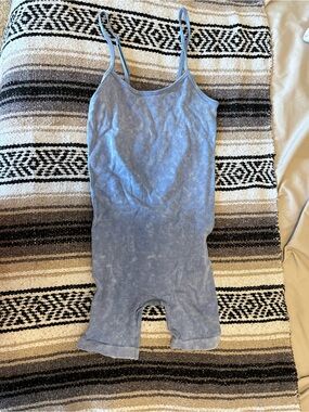 Light Blue Washed Tank Romper